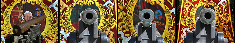 Valletta, Banner, Papst-Portraits