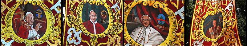 Valletta, Banner, Papst-Portraits